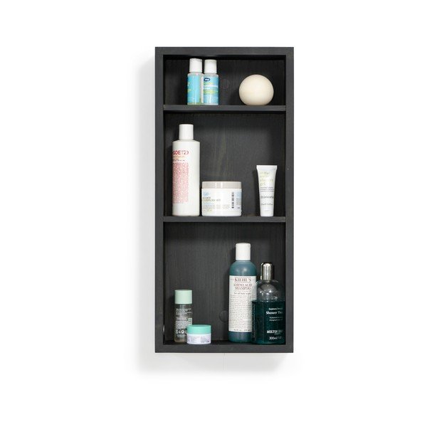 Raft de perete pentru baie din stejar Wireworks Slimline, negru-image-3