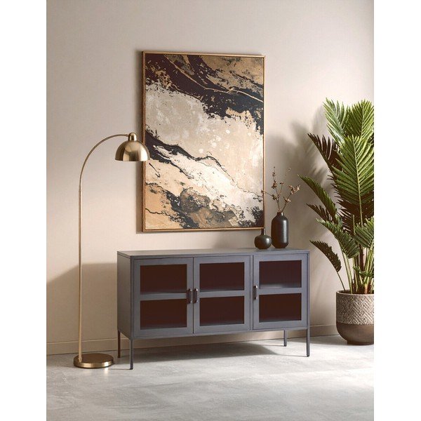 Vitrină gri din oțel 140x80x45 cm Acier – Premier Housewares-image-1