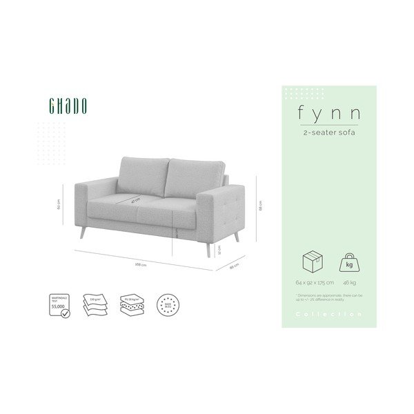 Canapea Ghado Fynn, 168 cm, gri-image-3