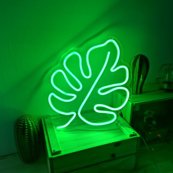 Decorațiune luminoasă de perete Candy Shock Leaf, 30 x 40 cm, verde