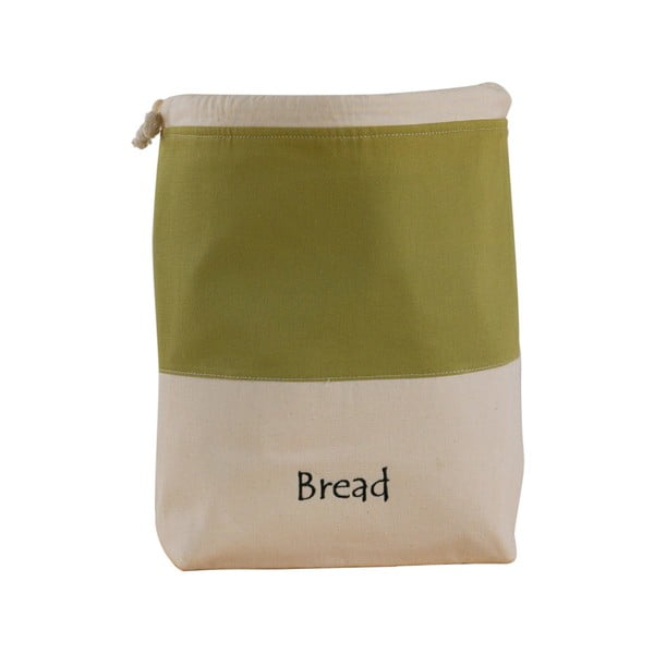 Sac din bumbac pentru pâine Furniteam Bread, verde - alb