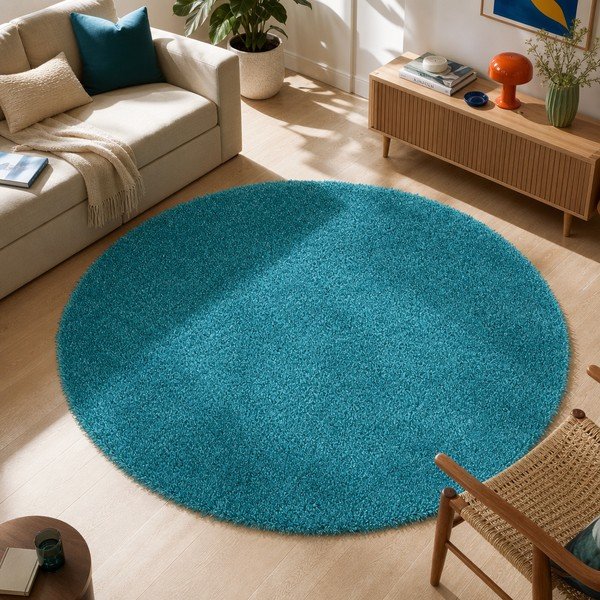 Covor rotund Universal Aqua Liso, ø 100 cm, albastru-image-1