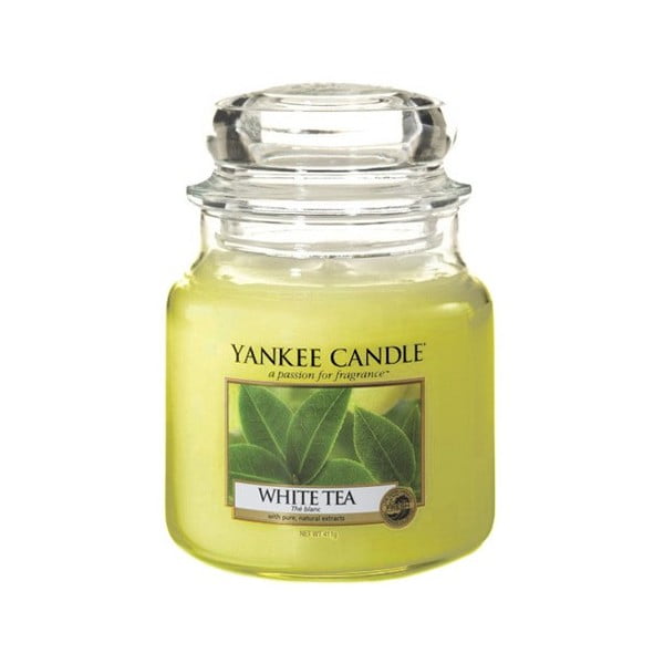 Lumânare parfumată Yankee Candle White Tea, timp de ardere 65 h