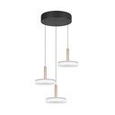 Lustră neagră-albă/aurie LED cu intensitate reglabilă cu abajur din sticlă ø 35 cm Celeste – Trio
