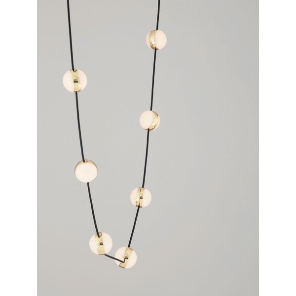 Lustră negru-mat LED cu intensitate reglabilă din aluminiu cu abajur din sticlă acrilică Alcinoe – Nova Luce-image-2