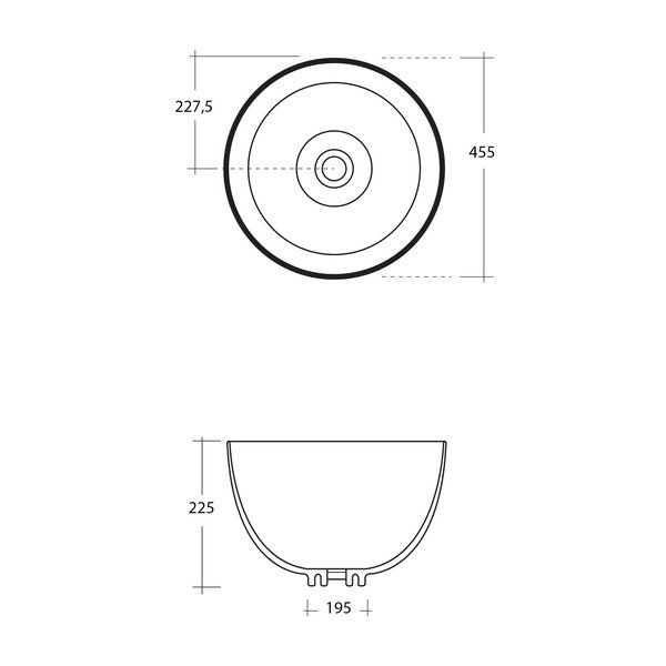 Chiuvetă albă rotundă din ceramică ø 45,5 cm Dome – Sapho-image-3