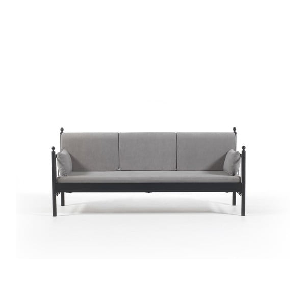 Canapea cu 3 locuri de grădină Lalas DK, 76 x 209 cm, gri-negru