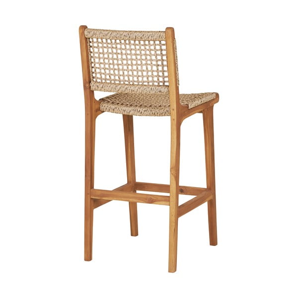 Scaun de bar în culoare naturală din lemn de tec (înălțime șezut 60 cm) Derby – House Nordic-image-2