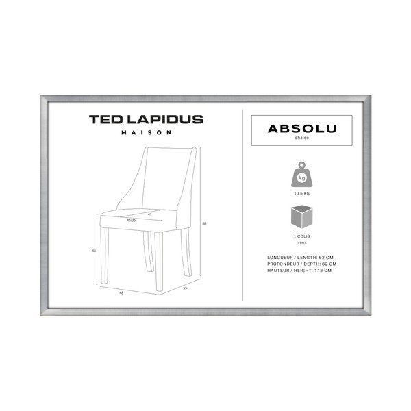Scaun din lemn de fag Ted Lapidus Maison Absolu cu picioare maro închis, albastru închis-image-3