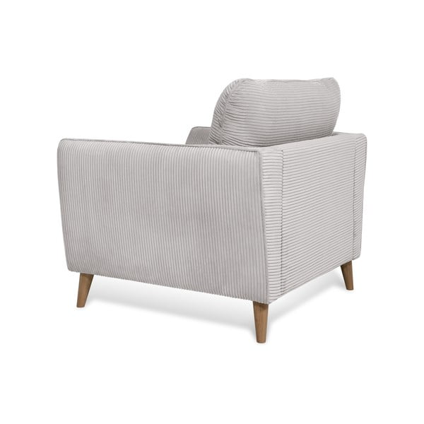 Fotoliu gri deschis cu tapițerie din catifea reiată Paris – Scandic-image-4