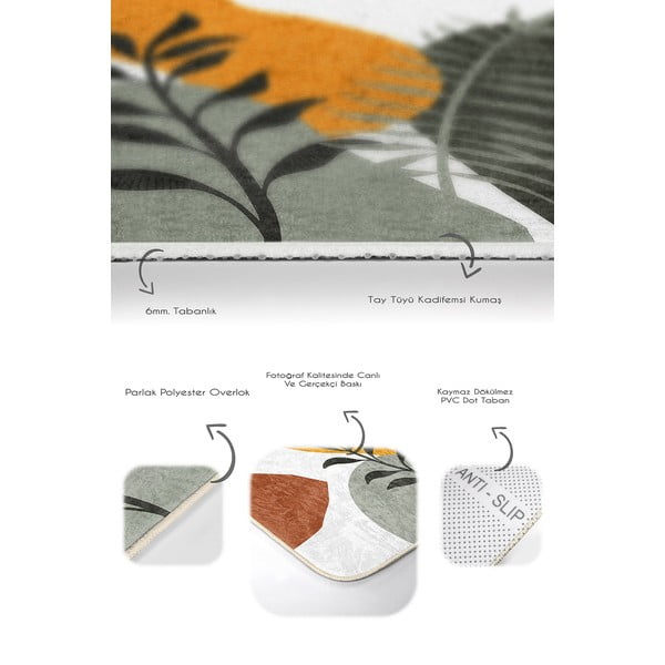 Covorașe de baie verde 2 buc. din catifea 60x100 cm Illustrated Autumn – Mila Home-image-3