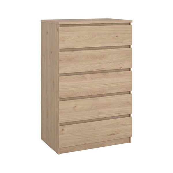 Comodă în culoare naturală cu aspect de lemn de stejar 77x121x50 cm Naia – Tvilum