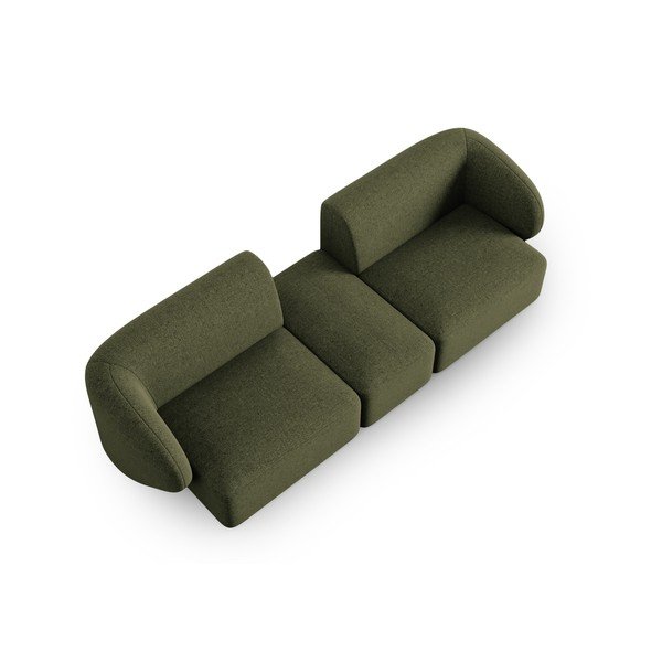 Canapea verde cu tapițerie din chenille 246 cm Paolo – Milo Casa-image-1