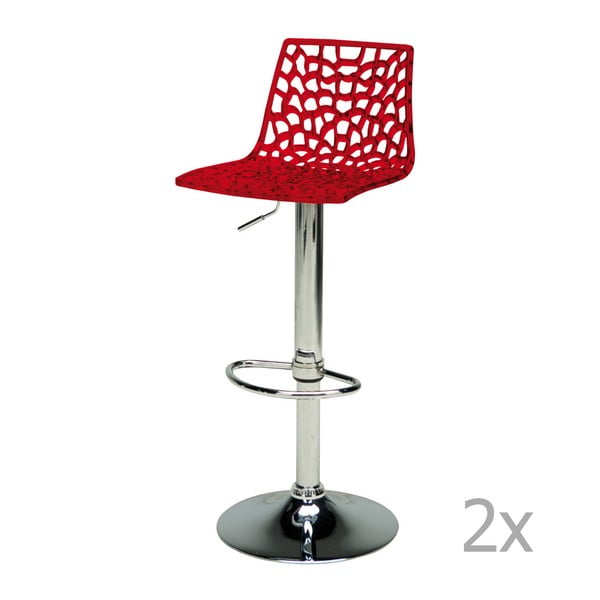 Set de 2 scaune bar ajustabile Castagnetti Gass, roșu