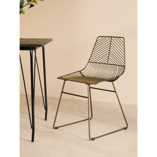 Scaun de dining bronz din metal District – Premier Housewares-image-1