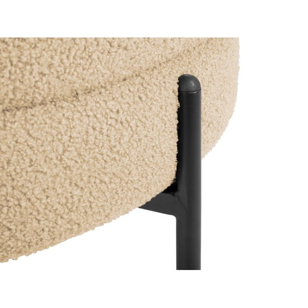 Fotoliu bej cu tapițerie din țesătură bouclé Noble – Leitmotiv-image-1