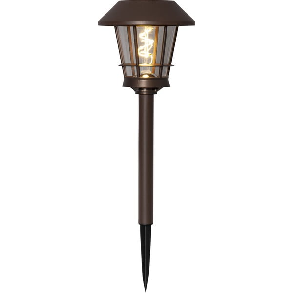 Corp de iluminat solar de exterior Star Trading Fergus, înălțime 35 cm, maro