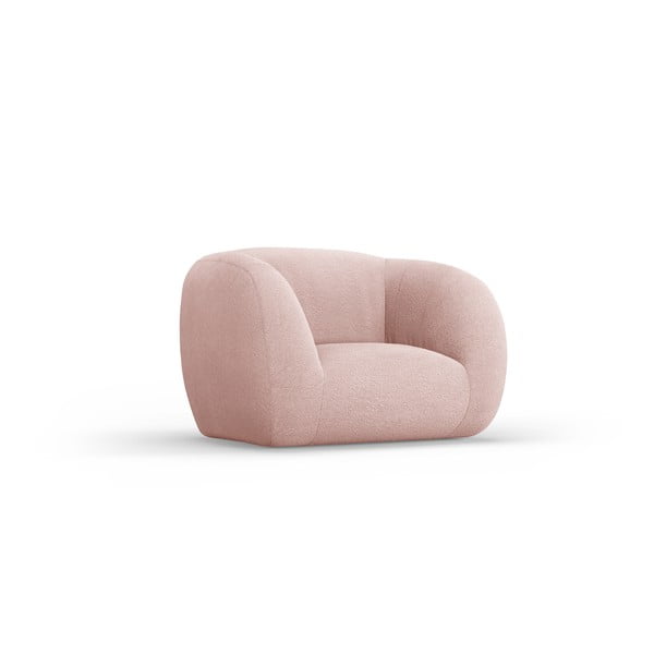 Fotoliu roz deschis cu tapițerie din stofă bouclé Essen – Cosmopolitan Design