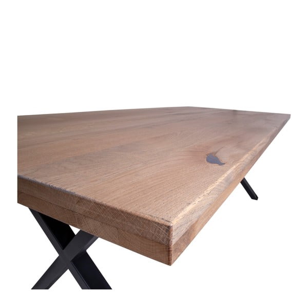 Masă dining din lemn de stejar House Nordic Montpellier Smoked Oiled Oak, 200 x 95 cm-image-3