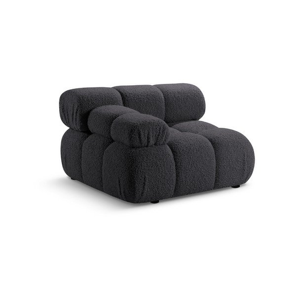 Modul pentru canapea modulară gri antracit cu tapițerie din țesătură bouclé (cu colț pe partea stângă ) Bellis – Micadoni Home-image-4