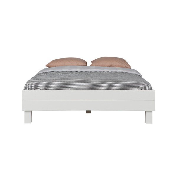 Pat din lemn De Eekhoorn Herringbone, 160 cm, alb-image-2