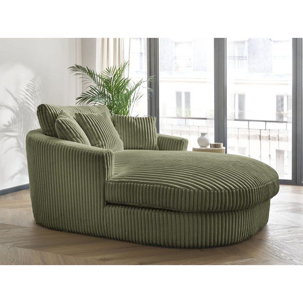 Fotoliu verde cu tapițerie din catifea reiată Belem – Bobochic Paris-image-1