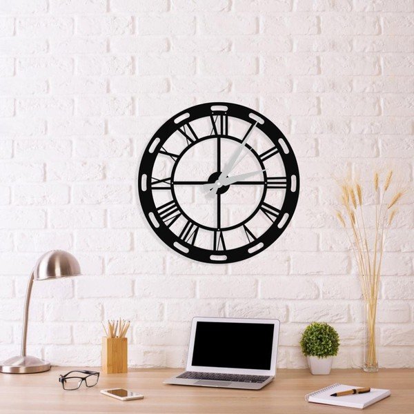 Ceas de perete Roman Clock, 48 x 50 cm, negru-image-1