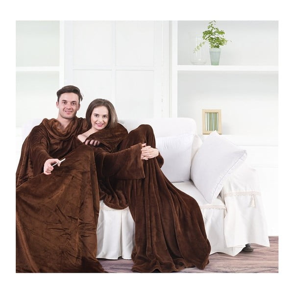 Pătură din microfibră DecoKing Henry, 180 x 150 cm, maro-image-2