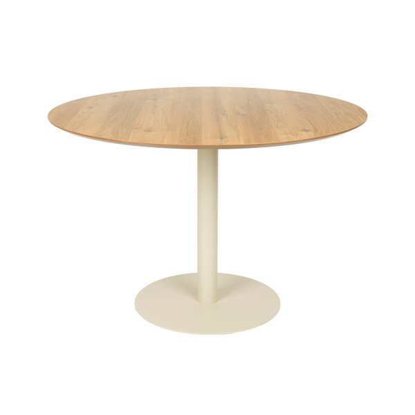 Masă de dining rotundă cu blat cu aspect de lemn de stejar ø 110 cm Steven – White Label