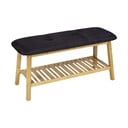 Pantofar negru/natural  cu bancă din bambus Ecori – Wenko