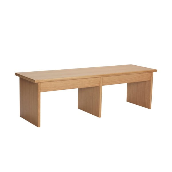 Masă TV în culoare naturală cu aspect de lemn de stejar 99x30 cm Doppio – Hübsch-image-2