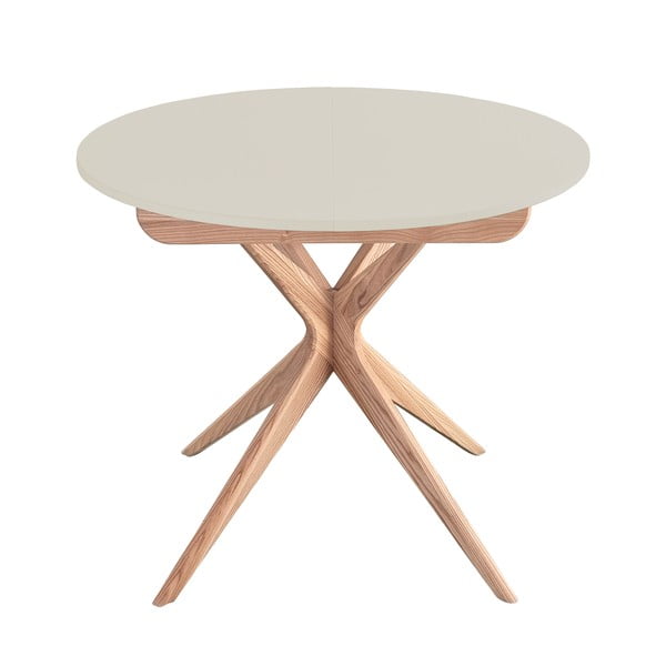 Masă de dining rotundă extensibilă cu blat suplimentar ø 90 cm Jubi – Ragaba