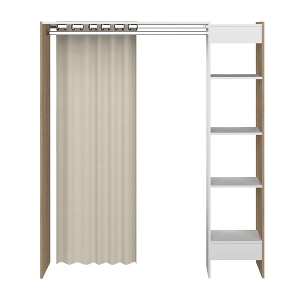 Dulap alb-bej cu aspect de stejar 160x182 cm Tom - TemaHome -image-3