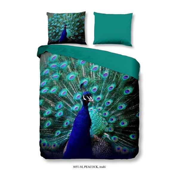 Lenjerie de pat din micropercal Muller Textiels Mighty Peacock, 200 x 200 cm