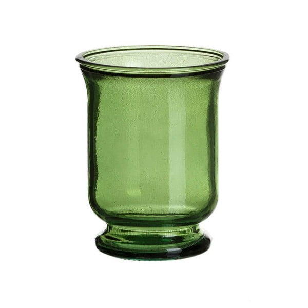 Sfeșnic din sticlă Tropicho, înălțime 14 cm, verde
