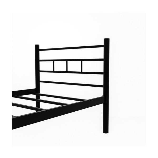 Pat negru din metal cu somieră 90x200 cm K70 – Kalune Design-image-4