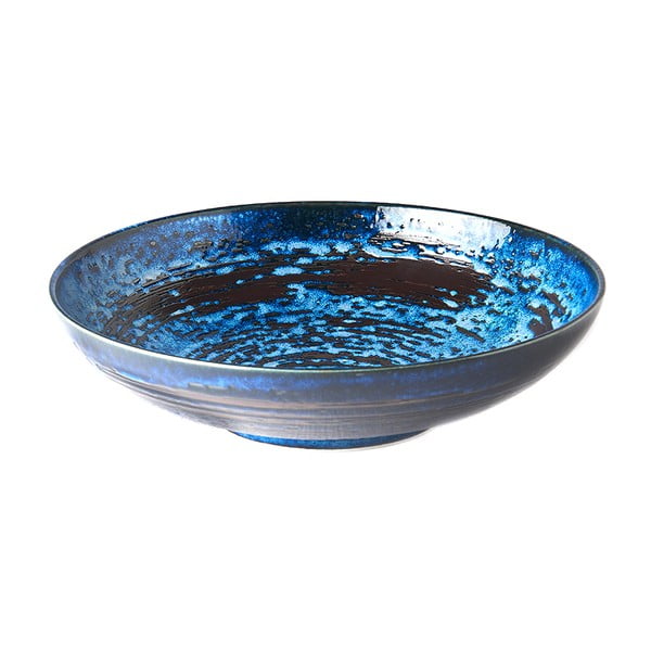Bol servire din ceramică MIJ Copper Swirl, ø 28 cm, albastru