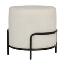 Taburet alb cu tapițerie din stofă bouclé Carl – Tenzo