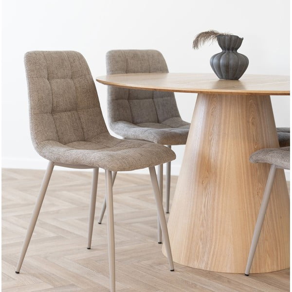 Masă de dining rotundă cu blat cu aspect de lemn de  frasin  ø 120 cm Bolton – House Nordic-image-1