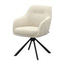 Scaun de living crem cu cotiere tapițat Avola – Unique Furniture