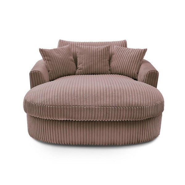 Fotoliu roz cu tapițerie din catifea reiată Belem – Bobochic Paris-image-3