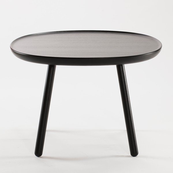 Măsuță auxiliară din lemn masiv EMKO Naïve, ø 64 cm, negru-image-3