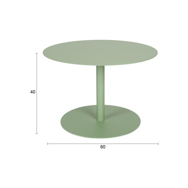 Măsuță de cafea verde salvie rotundă din oțel ø 60 cm Snow – Zuiver-image-4