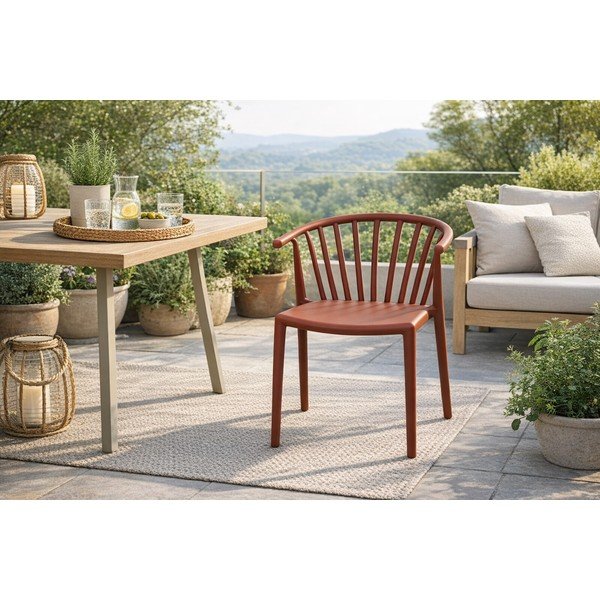 Scaun de grădină maro din plastic Capri – Bonami Essentials-image-1