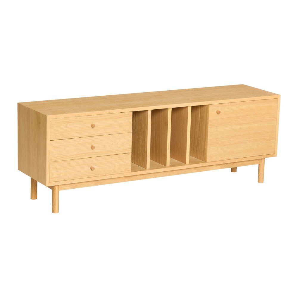 Comodă în culoare naturală cu aspect de lemn de stejar 140x50x37 cm Nobby – Hübsch
