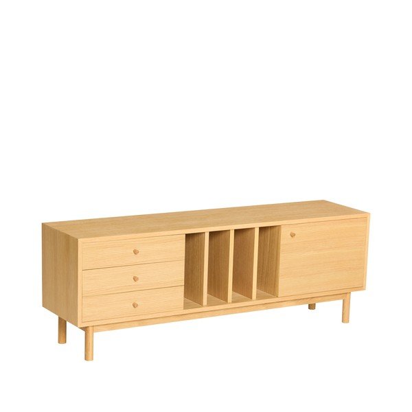 Comodă în culoare naturală cu aspect de lemn de stejar 140x50x37 cm Nobby – Hübsch