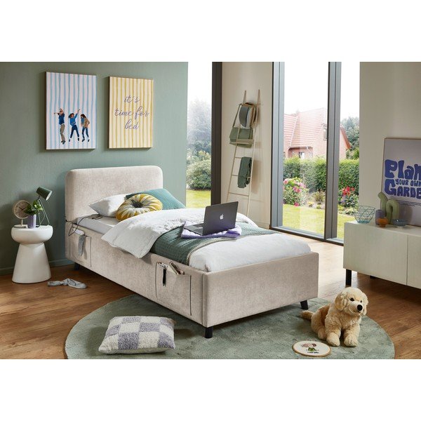 Pat pentru copii  bej fără somieră 90x200 cm Cosy – Meise Möbel-image-1
