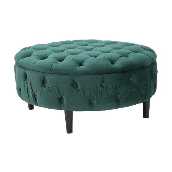 Taburet cu spațiu de depozitare Mauro Ferretti Queen, ø 90 cm, verde