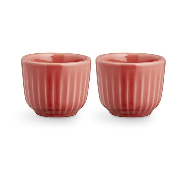 Set 2 boluri din ceramică pentru ouă Kähler Design Hammershoi, ⌀ 5 cm, roșu coral