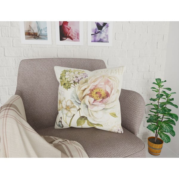 Față de pernă cu amestec din bumbac Vitaus Kanido Dos, 43 x 43 cm-image-1